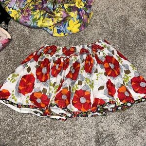 HOLLISTER Y2K FLORAL SKIRT WITH RUCHED WAISTED SIZE SMALL CAN EASILY FIT MEDIUM